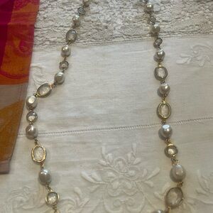 Gold and Pearl Accent Necklace
